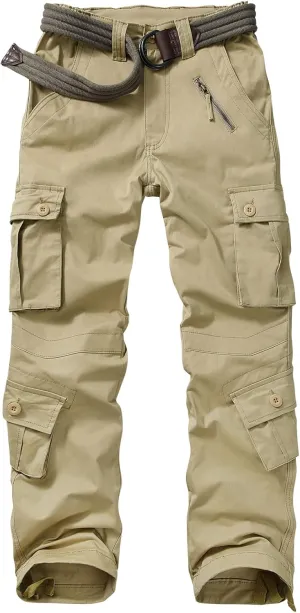 Alfiudad Womens Cargo Pants with Pockets, Women's Casual Military Army Hiking Combat Tactical Work Pants Trousers