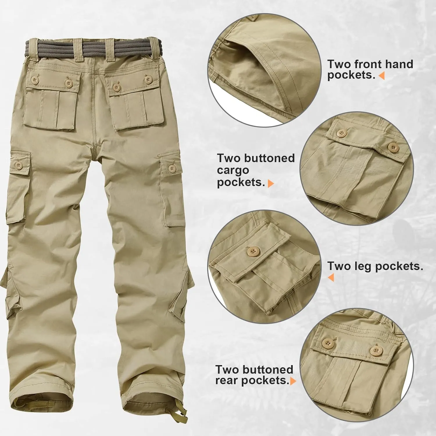 Alfiudad Womens Cargo Pants with Pockets, Women's Casual Military Army Hiking Combat Tactical Work Pants Trousers