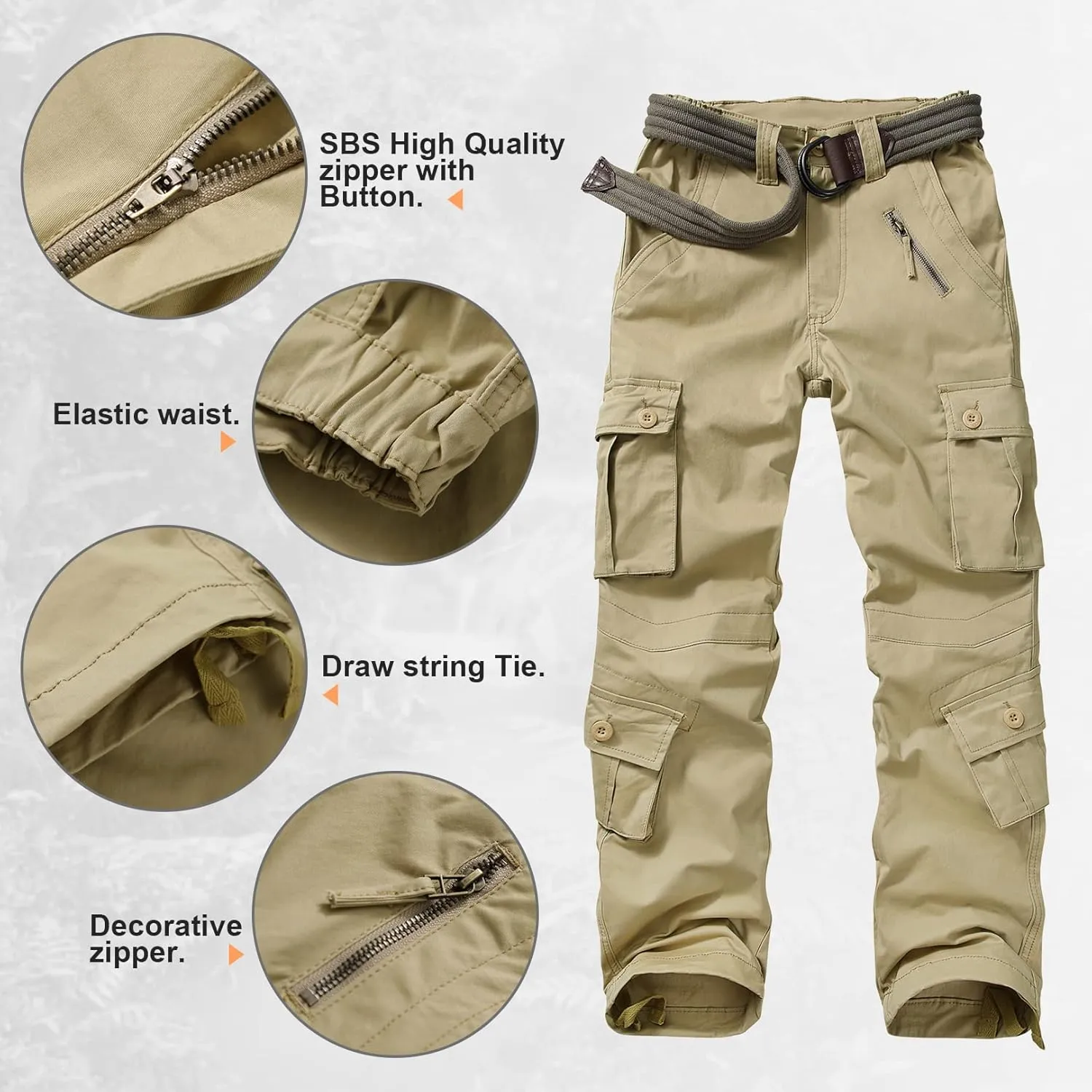 Alfiudad Womens Cargo Pants with Pockets, Women's Casual Military Army Hiking Combat Tactical Work Pants Trousers