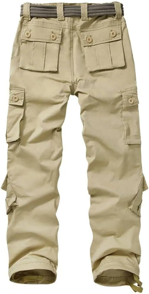 Alfiudad Womens Cargo Pants with Pockets, Women's Casual Military Army Hiking Combat Tactical Work Pants Trousers