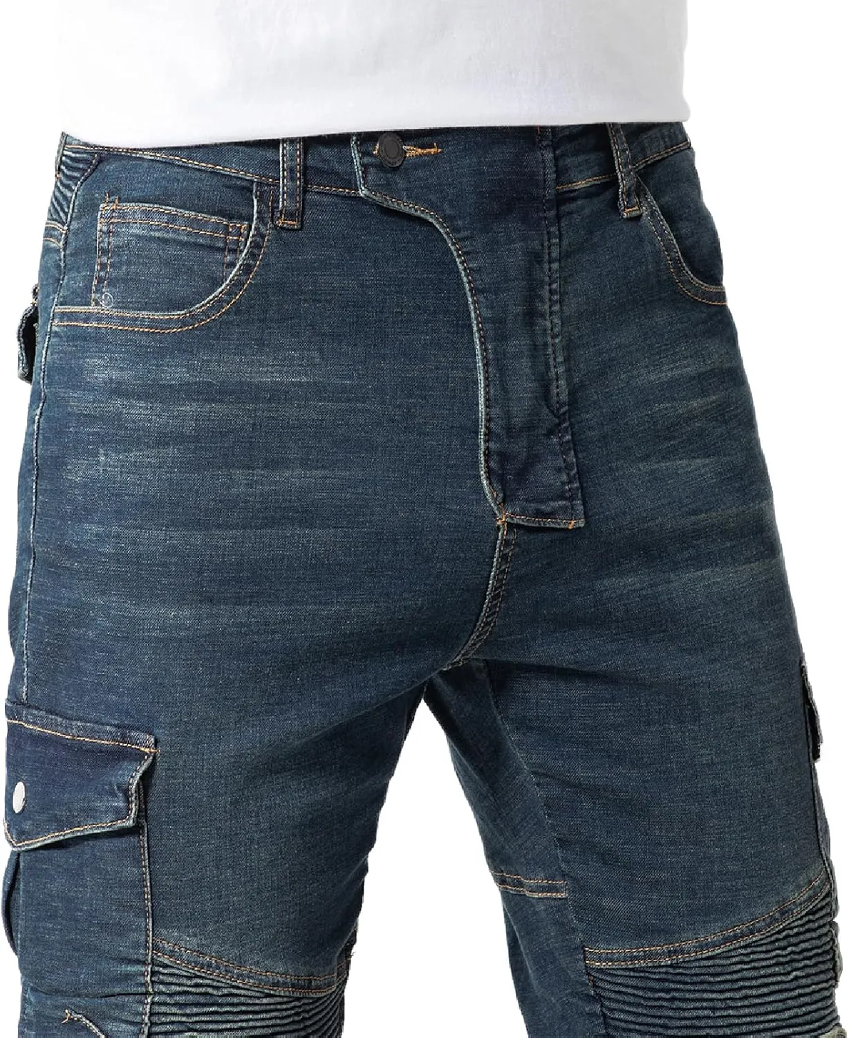 CTBQiTom Motorcycle Pants for Men Motocross Riding Pants Motorbike Riding Denim Jeans Adventure Trousers with CE Armor