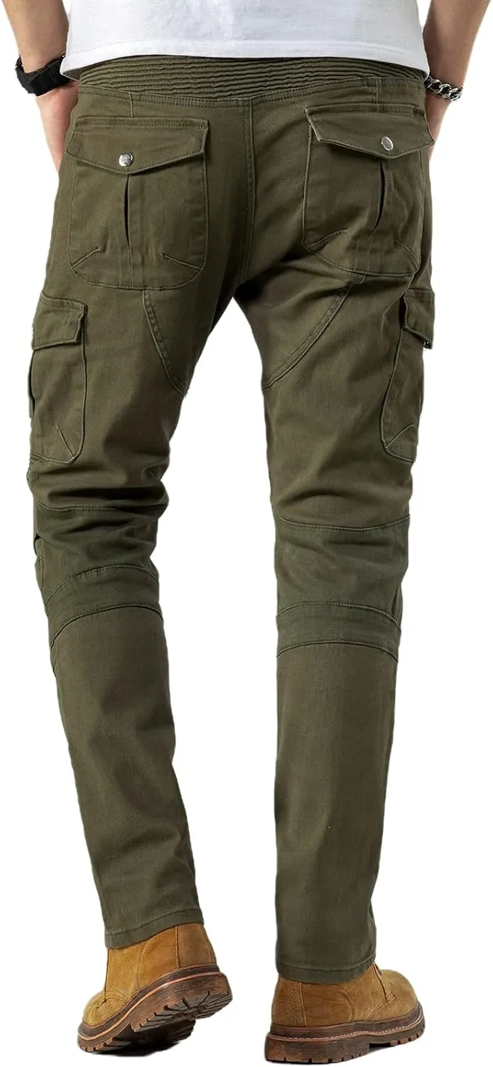 CTBQiTom Motorcycle Pants for Men Motocross Riding Pants Motorbike Riding Denim Jeans Adventure Trousers with CE Armor