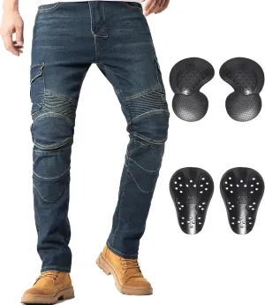 CTBQiTom Motorcycle Pants for Men Motocross Riding Pants Motorbike Riding Denim Jeans Adventure Trousers with CE Armor