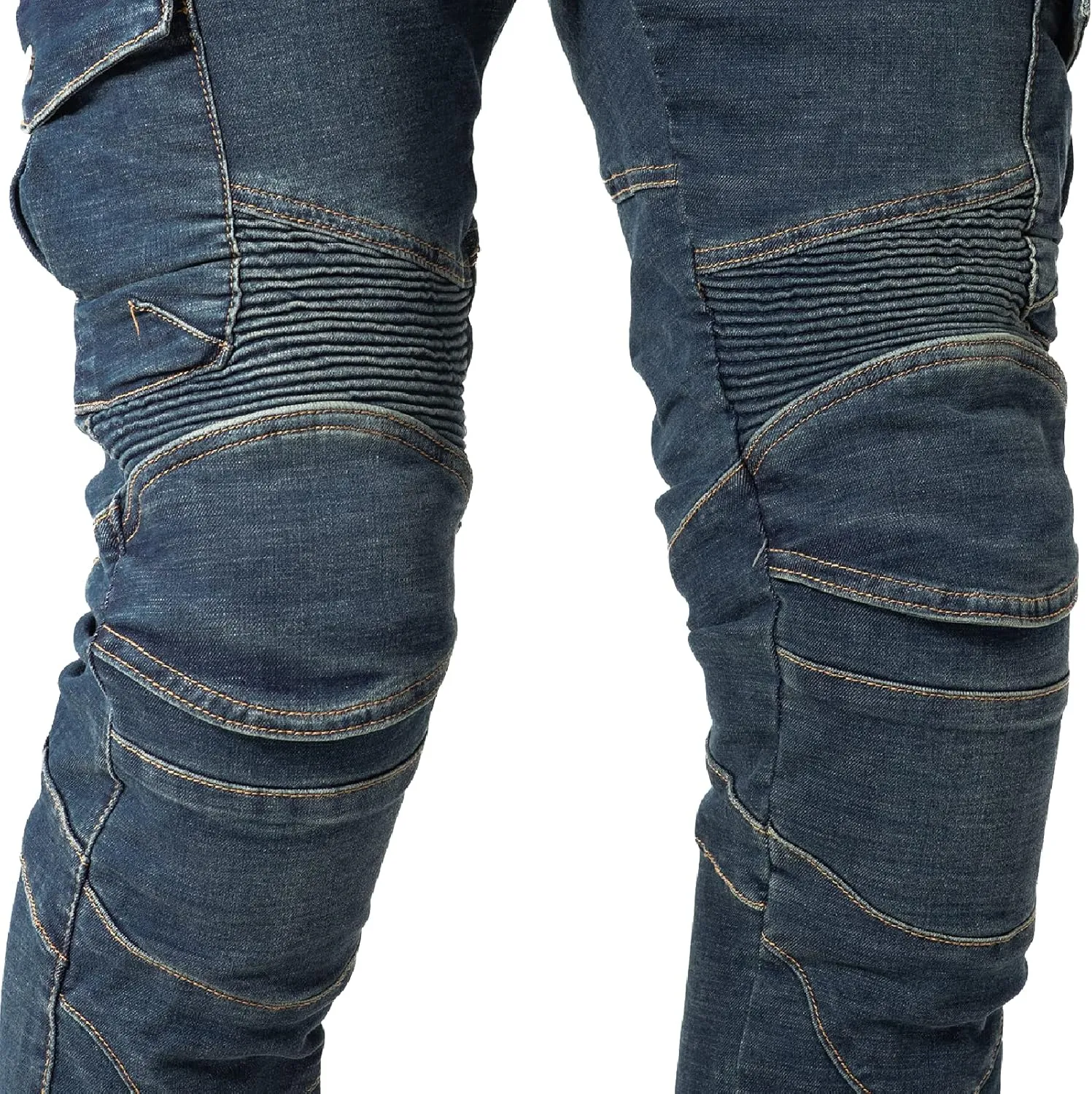 CTBQiTom Motorcycle Pants for Men Motocross Riding Pants Motorbike Riding Denim Jeans Adventure Trousers with CE Armor