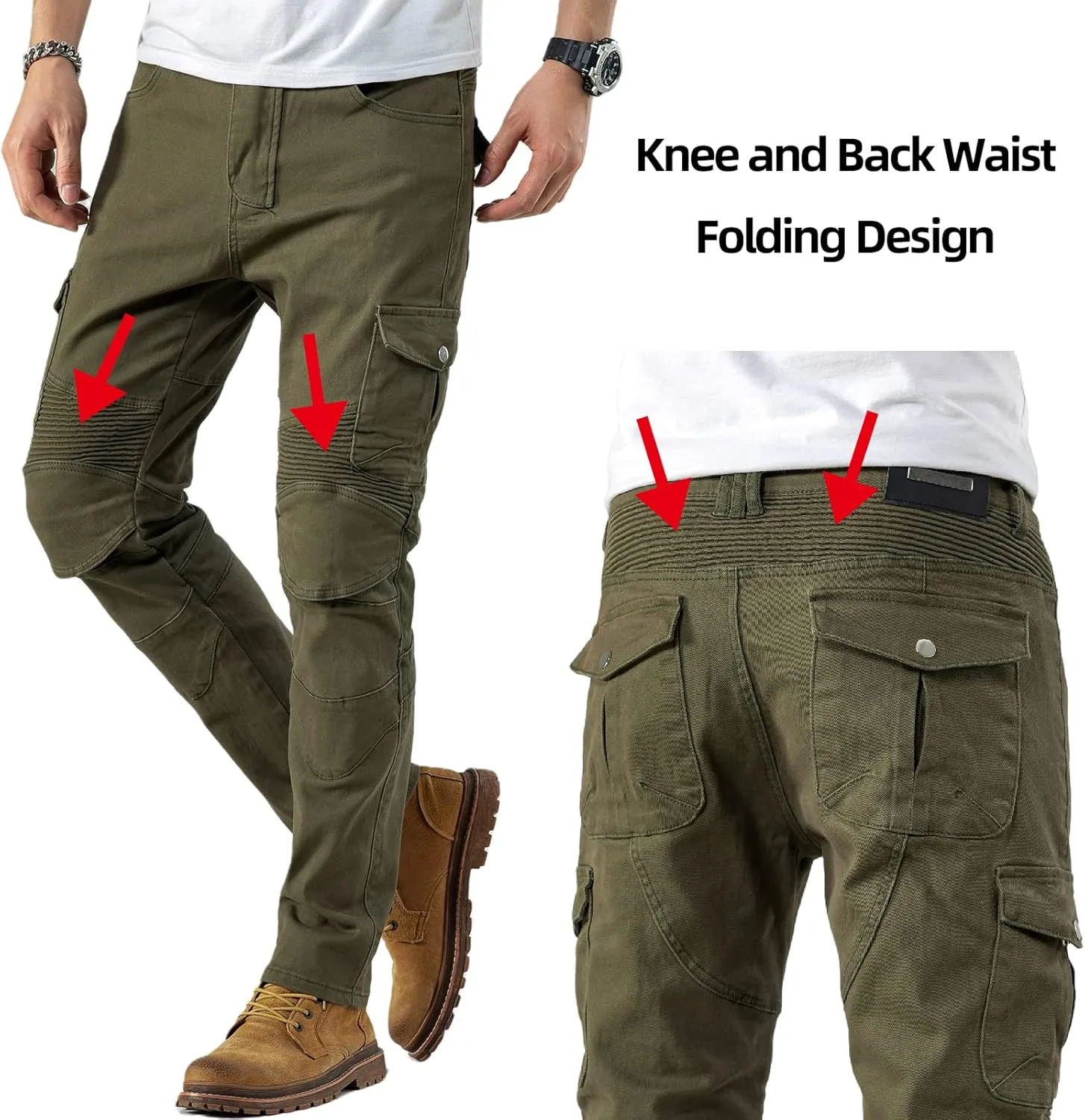 CTBQiTom Motorcycle Pants for Men Motocross Riding Pants Motorbike Riding Denim Jeans Adventure Trousers with CE Armor