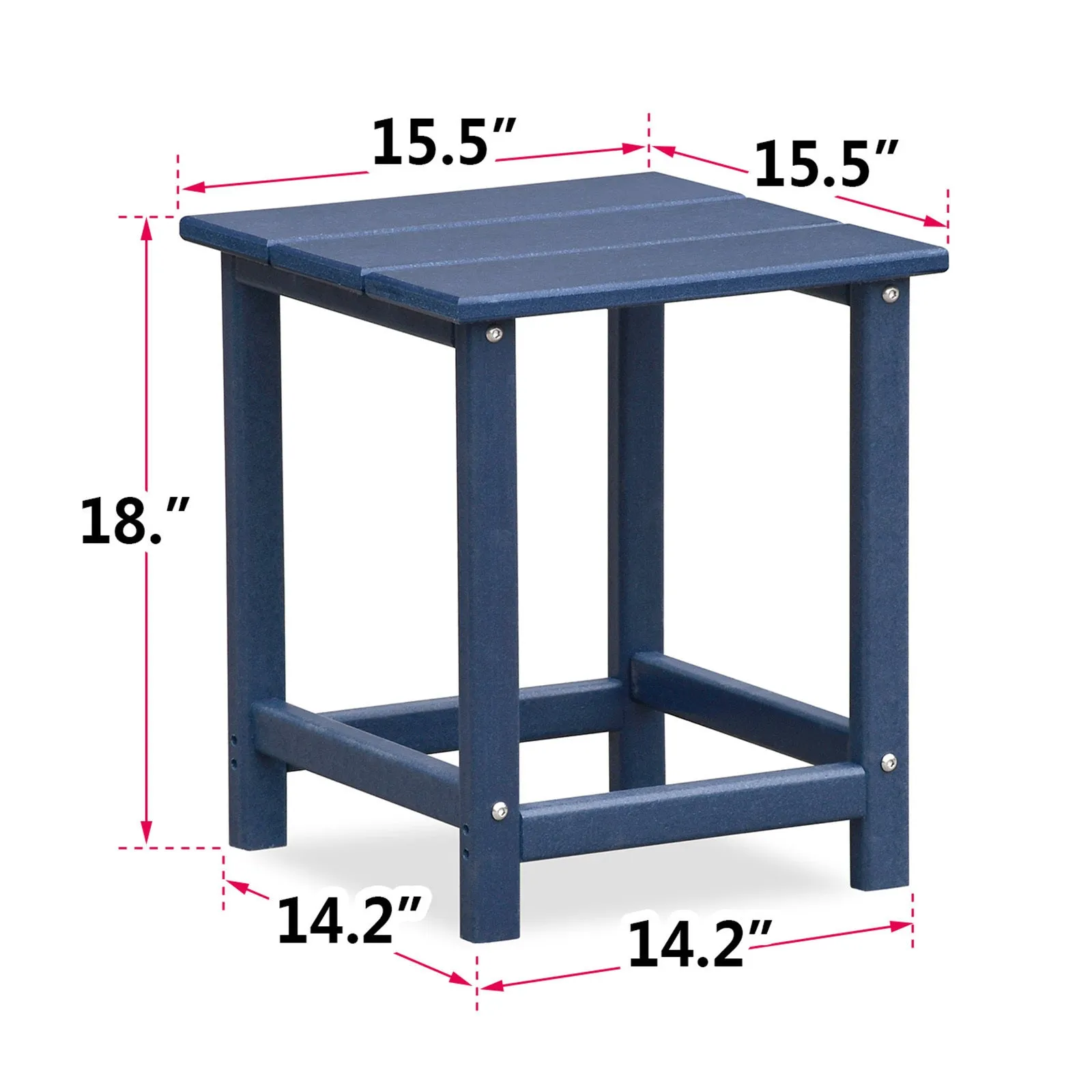 Folding Outdoor Adirondack Chair Set of 2 and Table Set,HDPE All-weather Folding Fire Pit Chair,  Ergonomic Design Patio Lawn Chair for Outside Deck Garden Backyardf Balcony, Navy Blue