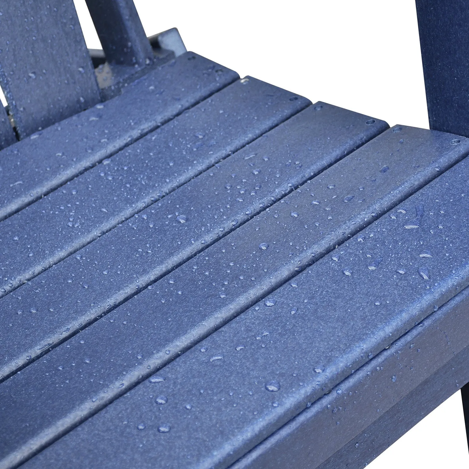 Folding Outdoor Adirondack Chair Set of 2 and Table Set,HDPE All-weather Folding Fire Pit Chair,  Ergonomic Design Patio Lawn Chair for Outside Deck Garden Backyardf Balcony, Navy Blue