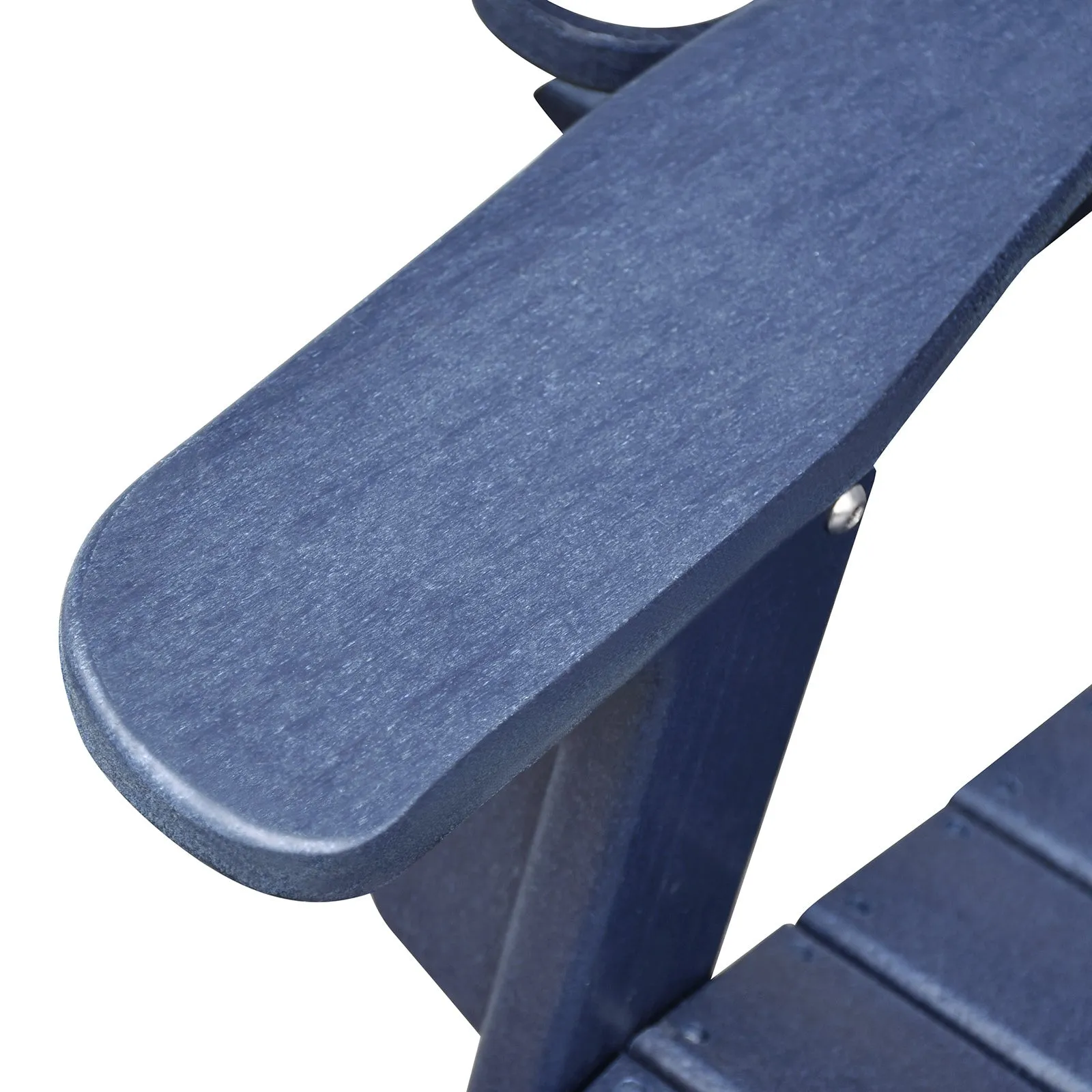 Folding Outdoor Adirondack Chair Set of 2 and Table Set,HDPE All-weather Folding Fire Pit Chair,  Ergonomic Design Patio Lawn Chair for Outside Deck Garden Backyardf Balcony, Navy Blue