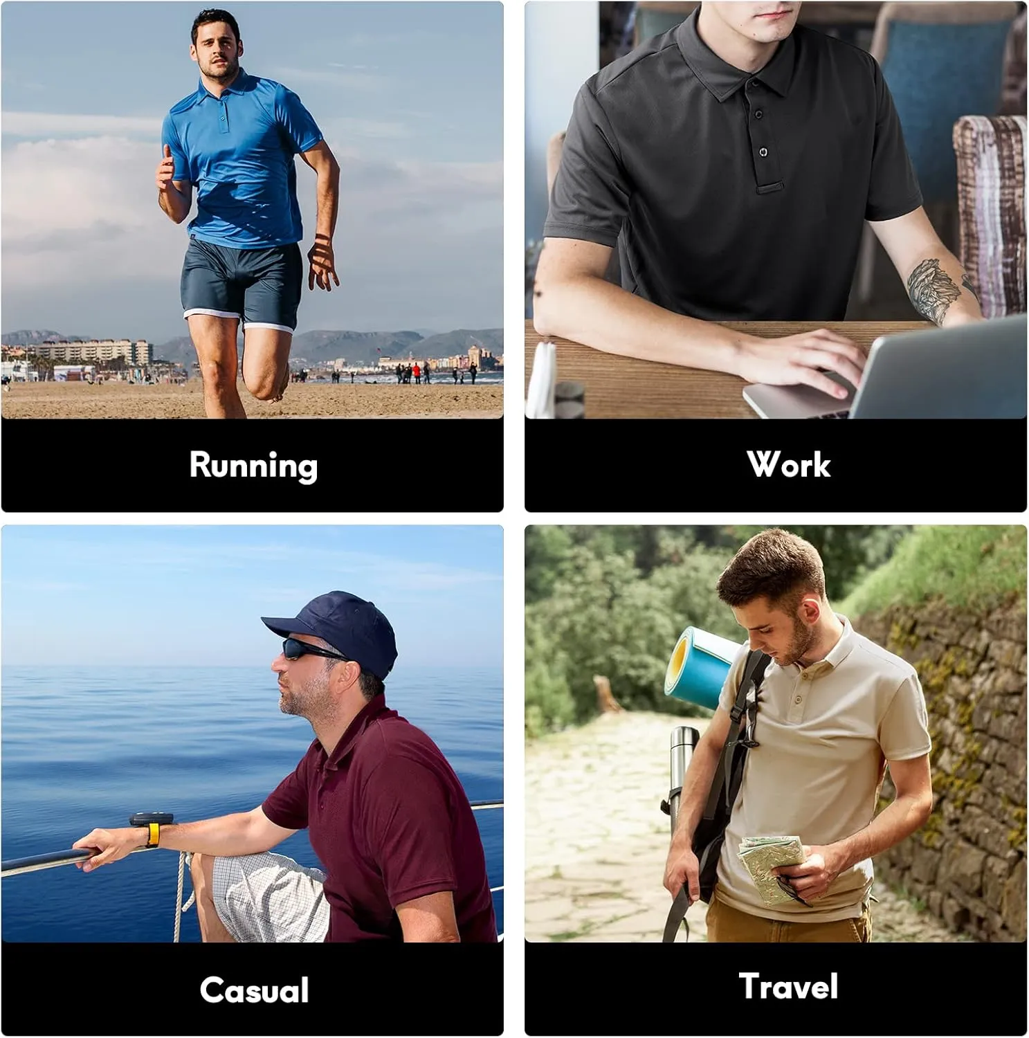 Haimont Polo Shirts for Men-Dry Fit Short Sleeve Collared Golf T-Shirts Business Casual Work Polos, Moisture Wicking