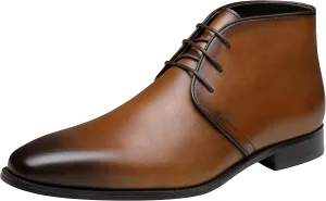 Jousen Leather Boots for Men Dress Classic Mens Boots Polish Retro Ankle Chukka Boots Mens