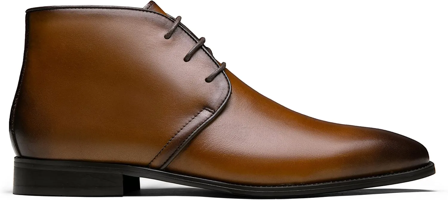 Jousen Leather Boots for Men Dress Classic Mens Boots Polish Retro Ankle Chukka Boots Mens