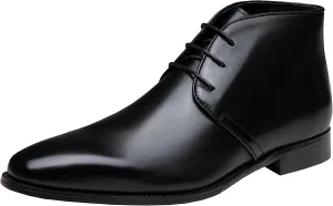 Jousen Leather Boots for Men Dress Classic Mens Boots Polish Retro Ankle Chukka Boots Mens