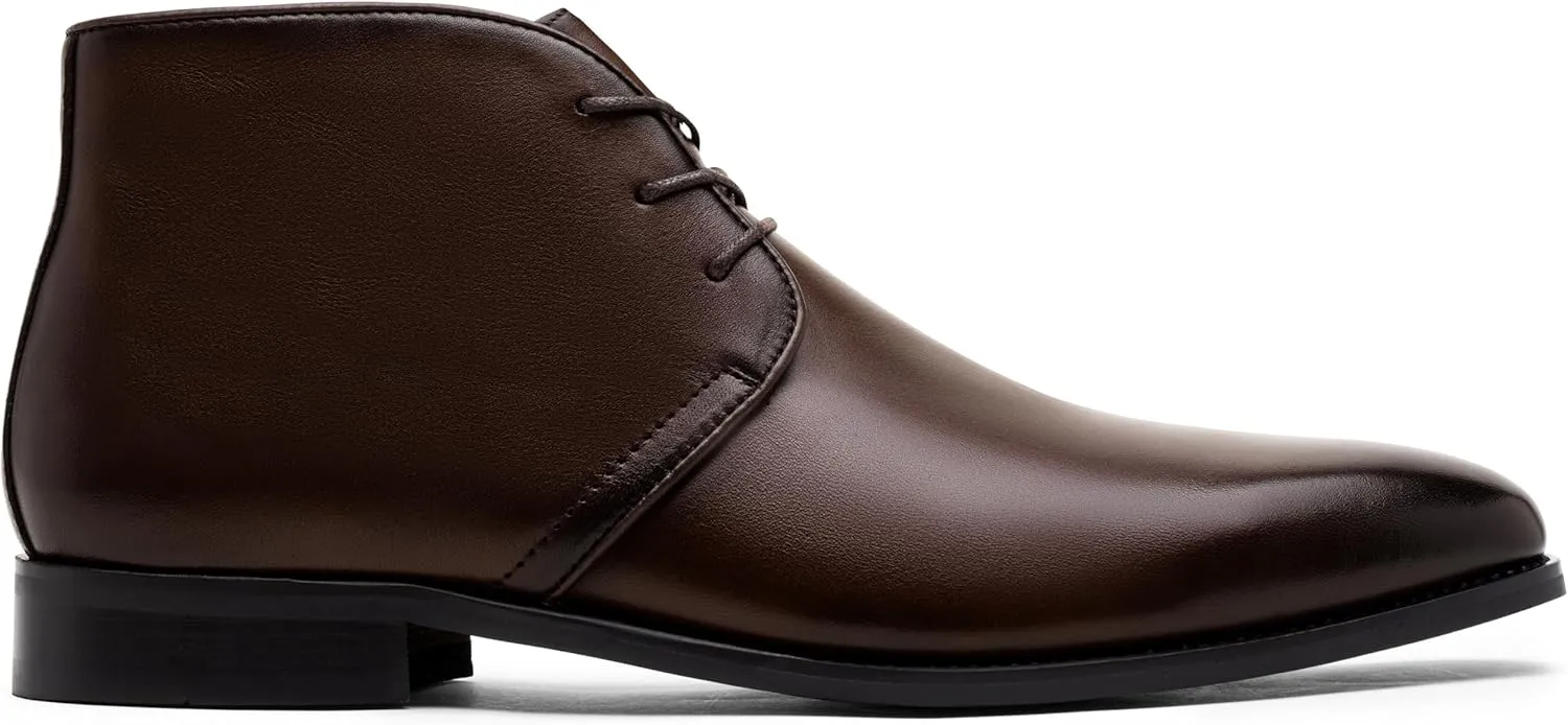 Jousen Leather Boots for Men Dress Classic Mens Boots Polish Retro Ankle Chukka Boots Mens