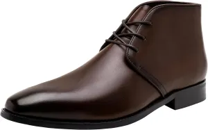 Jousen Leather Boots for Men Dress Classic Mens Boots Polish Retro Ankle Chukka Boots Mens