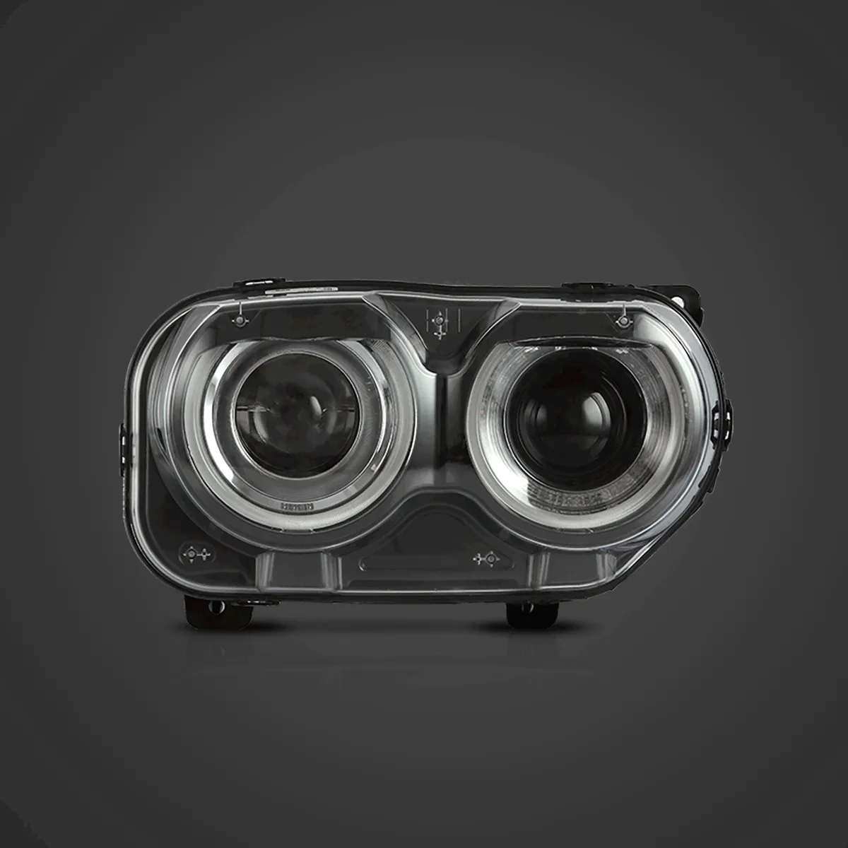 LED Headlight Assembly Dual Beam Projector Black For 2015-2023 Dodge Challenger 3th Gen Facelifted