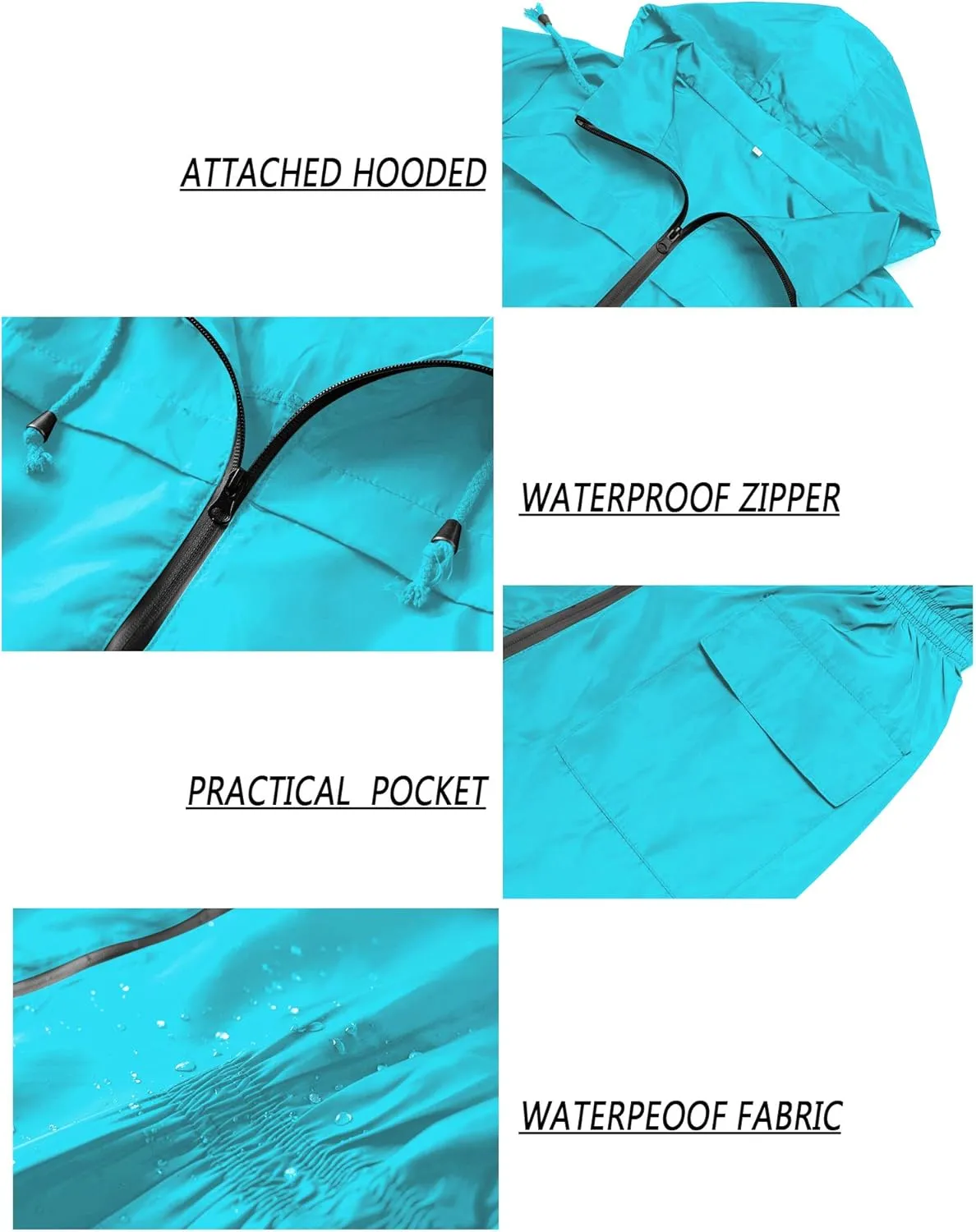 Lomon Women Waterproof Lightweight Rain Jacket Active Outdoor Hooded Raincoat