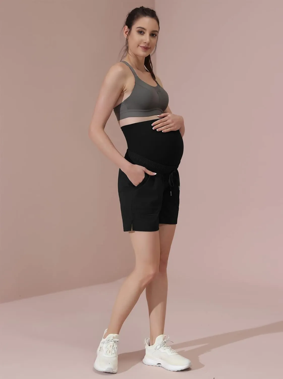 Maacie Maternity Hiking Shorts Quick Dry Waterproof 5" Workout Sports Shorts Outdoor Casual
