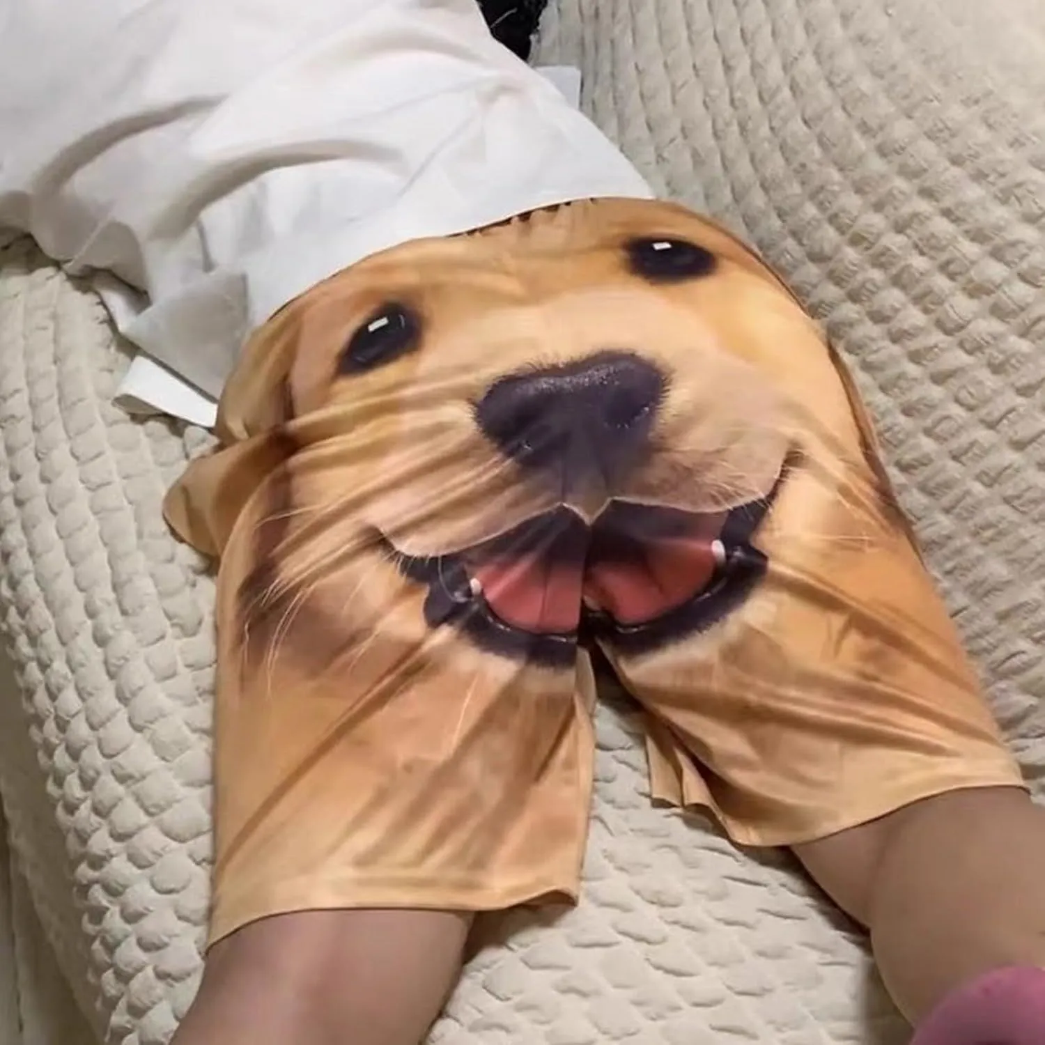 Mens Funny Gold Dog Shorts Summer Lightweight Outdoor Beach Golf Shorts Cute Casual Walking Home Sleeping Pants