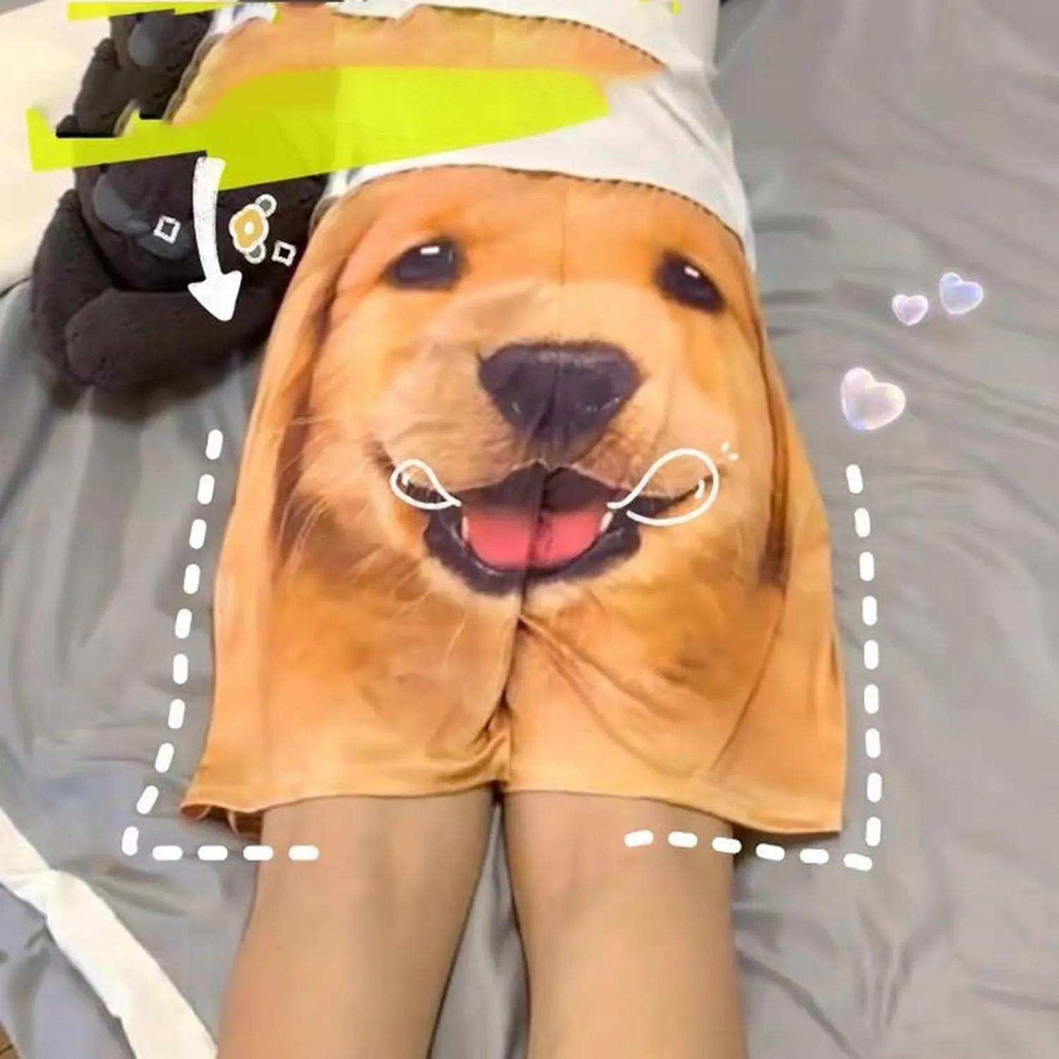 Mens Funny Gold Dog Shorts Summer Lightweight Outdoor Beach Golf Shorts Cute Casual Walking Home Sleeping Pants