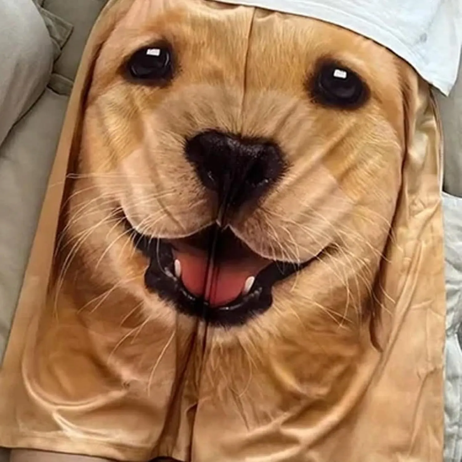 Mens Funny Gold Dog Shorts Summer Lightweight Outdoor Beach Golf Shorts Cute Casual Walking Home Sleeping Pants