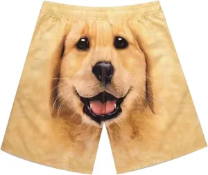 Mens Funny Gold Dog Shorts Summer Lightweight Outdoor Beach Golf Shorts Cute Casual Walking Home Sleeping Pants