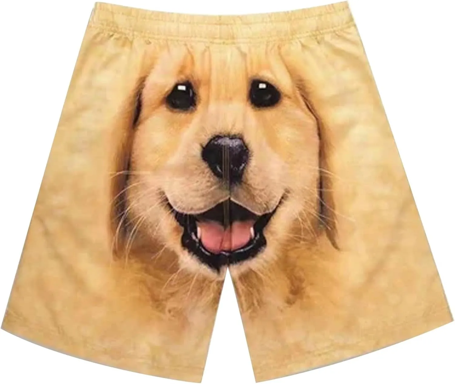 Mens Funny Gold Dog Shorts Summer Lightweight Outdoor Beach Golf Shorts Cute Casual Walking Home Sleeping Pants
