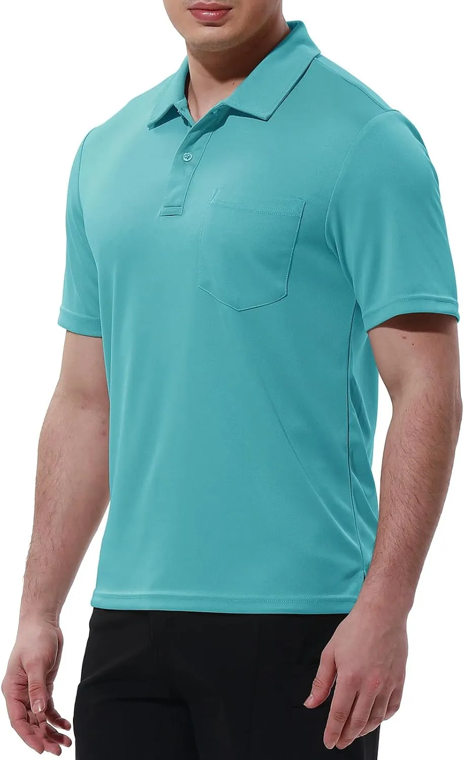 Rdruko Men's Polo Shirts Short Sleeve Quick Dry Outdoor Golf Sports Shirts with Pocket