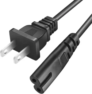 Replacement AC Power Cord Fit for Xbox One X S, Xbox Series X S Sony PS4/PS5 Game Console Cable 2 Prong