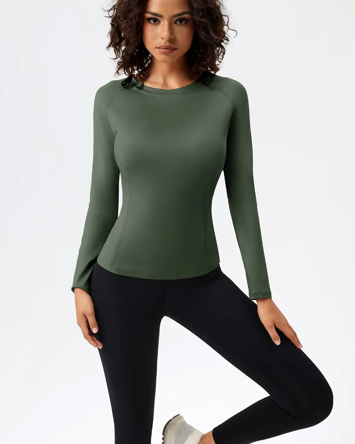 SPVISE Long Sleeve Compression Shirts for Women Workout Tops Cool Dry Breathable Yoga Running Hiking T-Shirt Fitted Basic Top