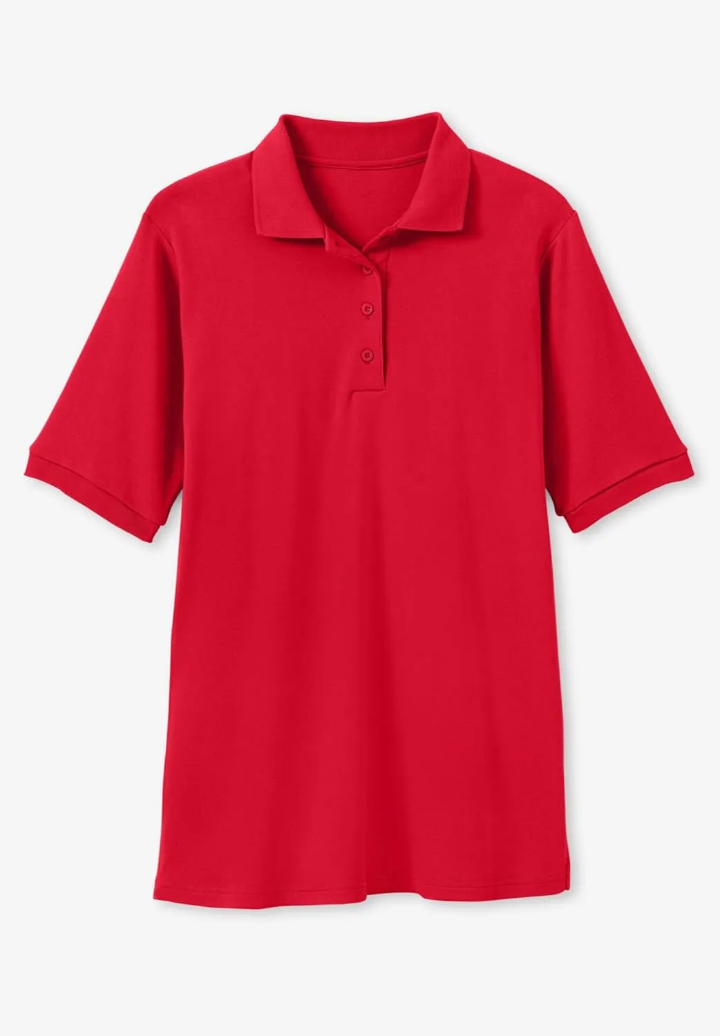 Woman Within Plus Size Elbow-Sleeve Polo Tunic