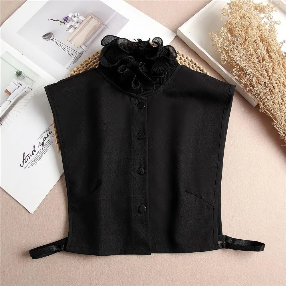 Women's Chiffon Ruffled Fake Collar Pleated Dickey Collar Detachable Collar Wrist Cuff